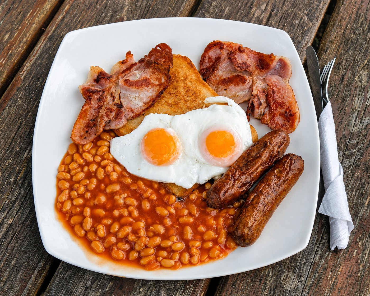 A traditional cooked breakfast